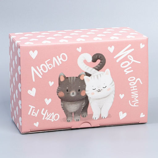 Цена за 2 шт. Коробка подарочная сборная, упаковка, Иди обниму, 22?15?10 см