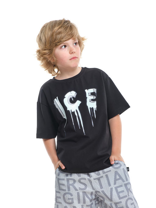 Футболка с принтом ICE 22-9014 черный - Mini maxi фото 10