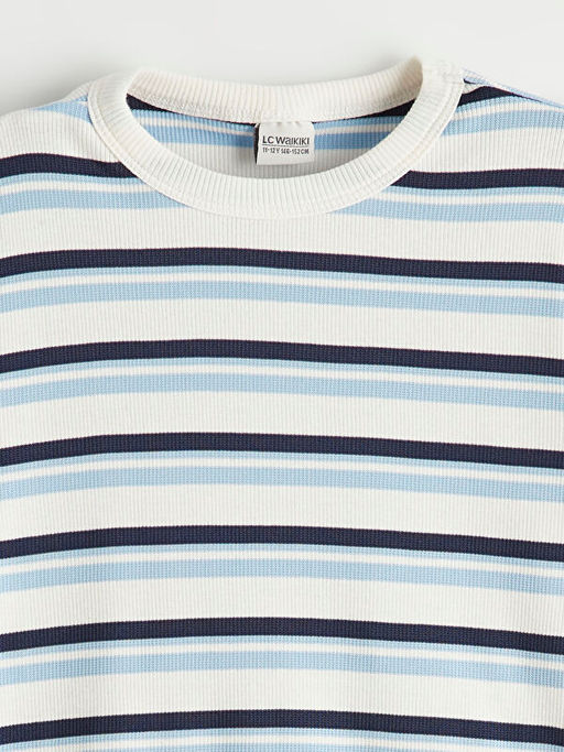 Bisiklet Yaka ?izgili K?z ?ocuk Ti??rt