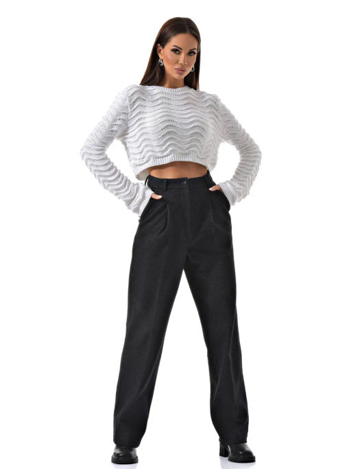 Теплые брюки из драпа c высокой посадкой - А+б коллекция фото 20