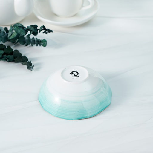 Салатник Доляна Млечный путь, 300 мл, d=13.5 см, фарфор, бирюзовый фото 9