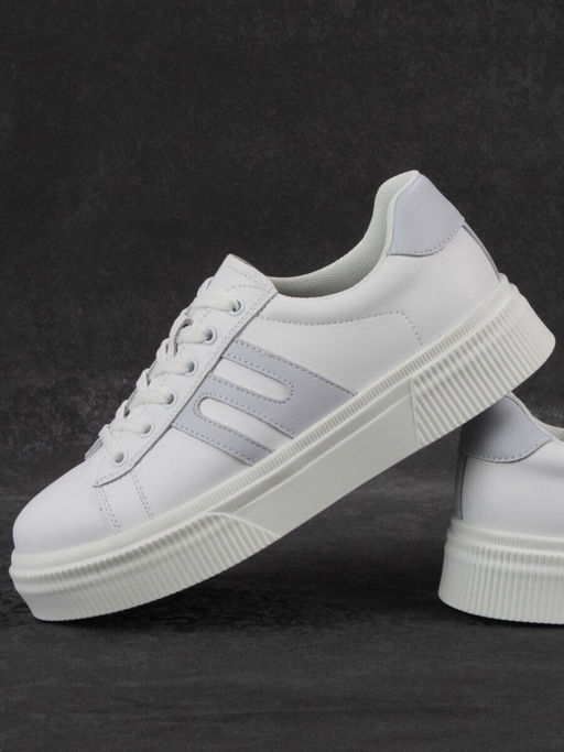 03-YC380-1 WHITE Кроссовки женские (натуральная кожа)