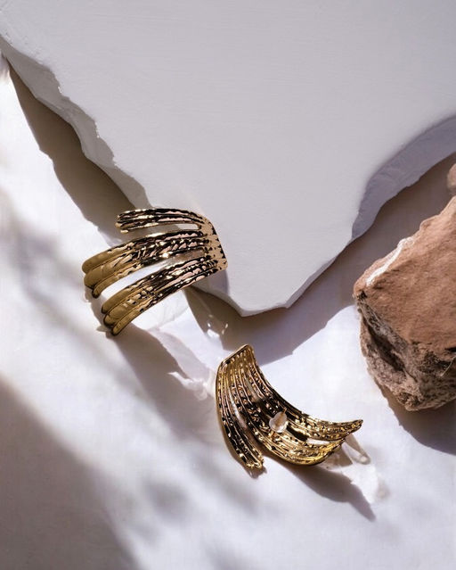 Серьги металл Трио объёмные, цвет золото - Qf фото 7