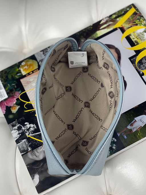 LACCOMA косметичка Анетта-Л-22-Ф001-серебристо-голубой эко кожа хлопок