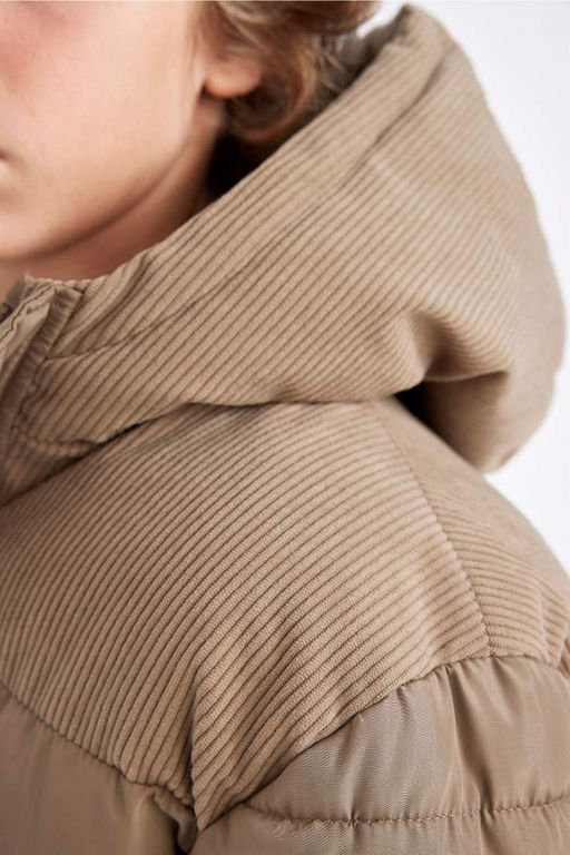 Водоотталкивающее пальто с капюшоном для мальчика - Defacto фото 5