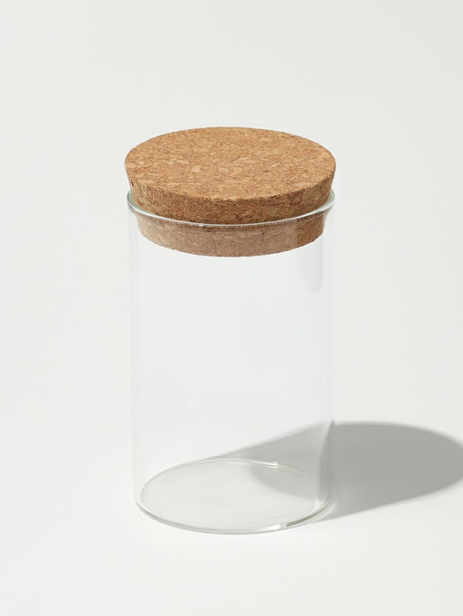 Банка для хранения, стеклянная, с крышкой пробкой, d=6.5×10×6.5 см, прозрачная