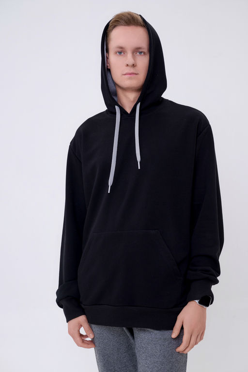 Худи мужское из футера 3-х нитки черный - Амадэль фото 8