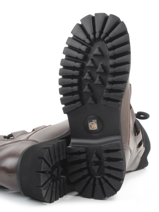 01-XKL21-196R GRAY/BROWN Ботинки демисезонные женские (натуральная кожа, байка)