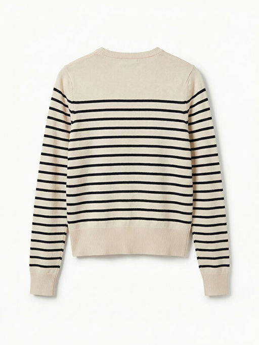 Bisiklet Yaka ?izgili Kad?n Triko H?rka