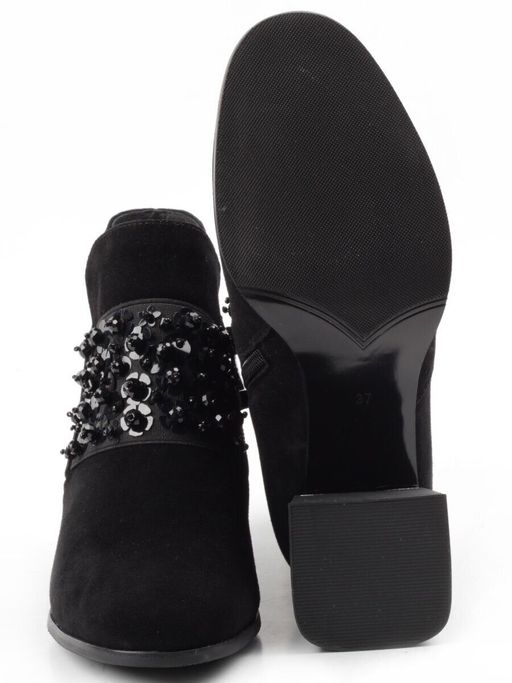 01-CGXM12-2R BLACK Ботинки женские (натуральная замша, байка) - Фабричный китай фото 16