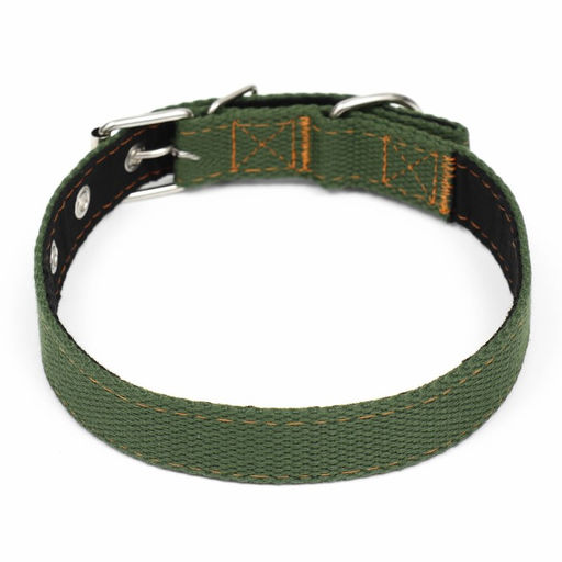 Ошейник брезентовый с подкладом, 58 х 2,5 см, хаки - Пижон фото 2