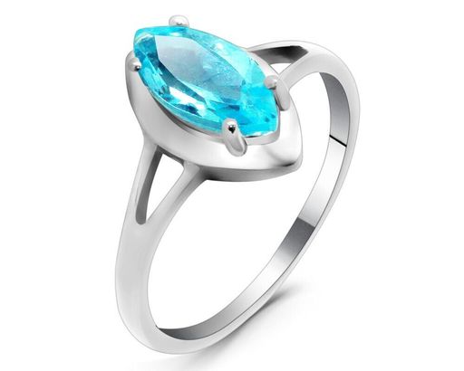 Кольцо из серебра топаз, Ромбо