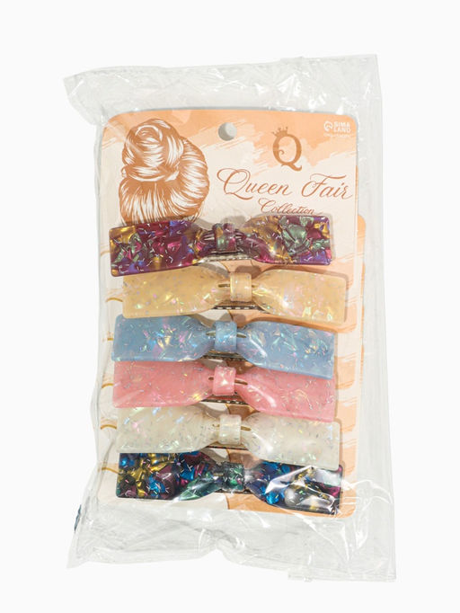 Цена за 3 шт. Заколка-автомат для волос "Вэнна" блеск, 8 см, микс