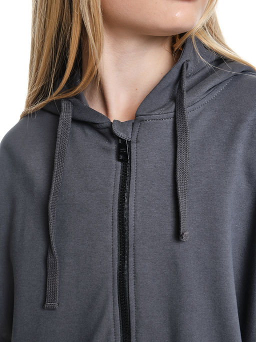 Толстовка на молнии с капюшоном 22-7640 серый - Mini maxi фото 31