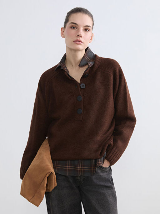 Bisiklet Yaka Kad?n Triko Kazak