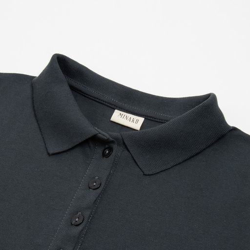 Футболка поло женская MINAKU: Basic line, графит, размер 46