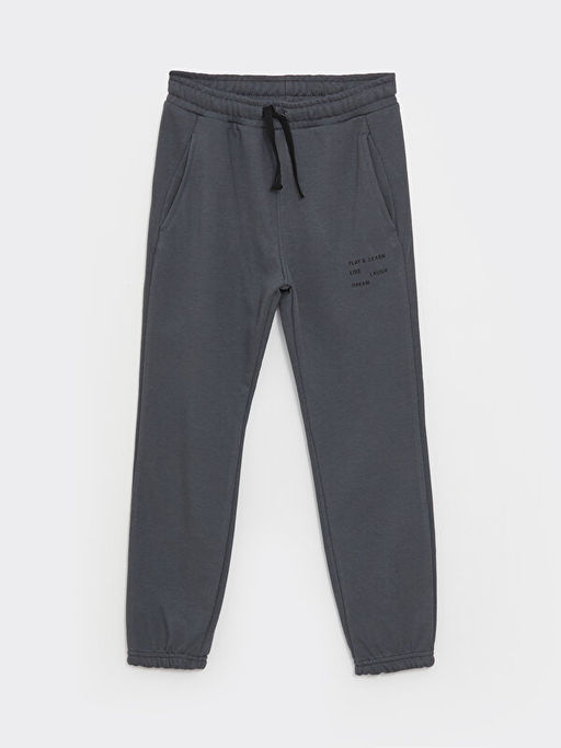 Beli Lastikli Bask?l? Erkek ?ocuk Jogger E?ofman Alt?
