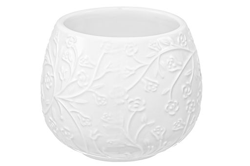 Кружка 400 мл 12,5*10*9,7 см "Веточки-цветочки" бочонок с крышкой - бамбуковой подставкой