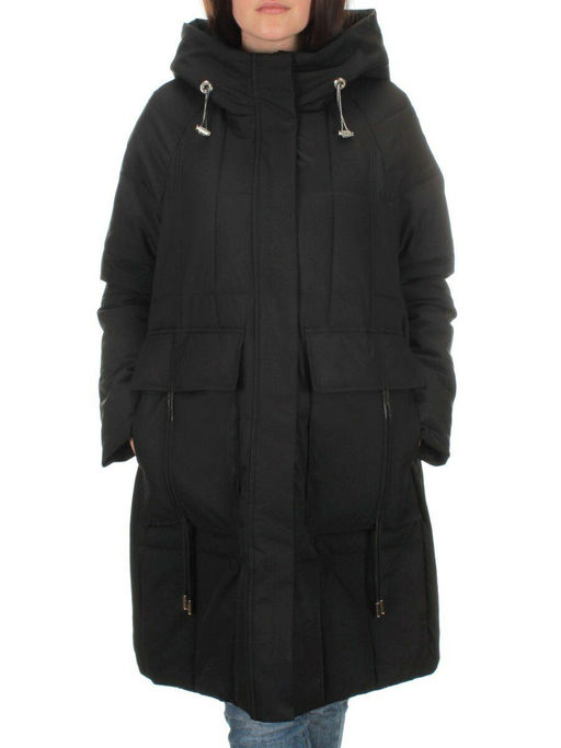 22-110 BLACK Куртка зимняя облегченная женская (150 гр. холлофайбер) - Фабричный китай фото 2