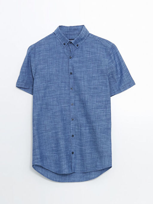 Regular Fit Keten Kar???ml? Erkek G?mlek