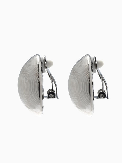 Клипсы Тренд объёмный круг, цвет серебро