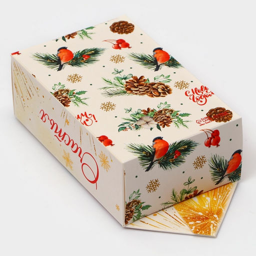 Цена за 10 шт. Коробка - конфета новогодняя подарочная складная «С Новым годом», 9×14.5×5 см