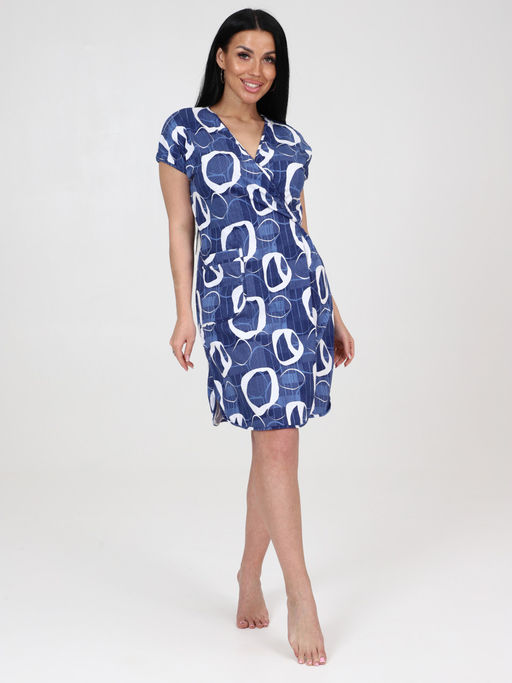 144 ЖЕНСКИЙ ХАЛАТ (Индиго) - А-дина фото 2