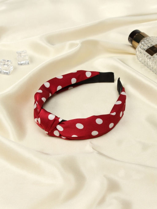 Цена за 2 шт. Ободок для волос «Кокетка», 3 см, красный горох