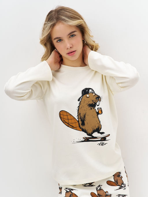 Молочная пижама для мальчика с принтом - Kogankids фото 20