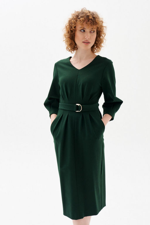 Платье со спущенной линией плеча Selena (Цвет: Темно-зелёный) - Morozov Amavie фото 4