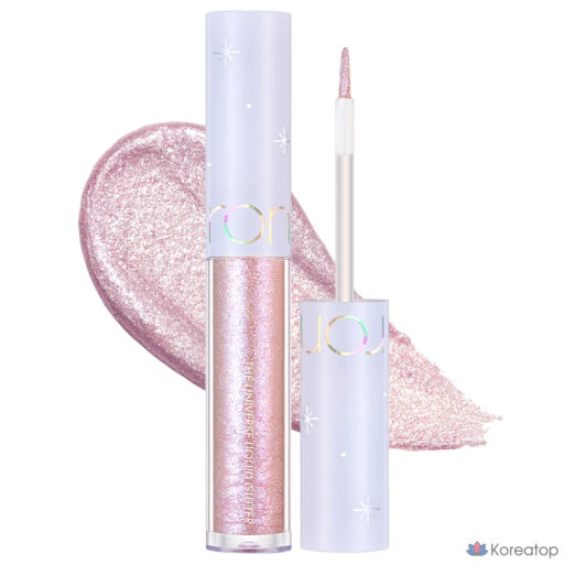 The Universe Liquid Glitter Glitter 05 Lovey Flare - Жидкий глиттер для век (очаровательный розовый с миксом фиолетовых блесток) , 2 г - Rom&nd фото 3