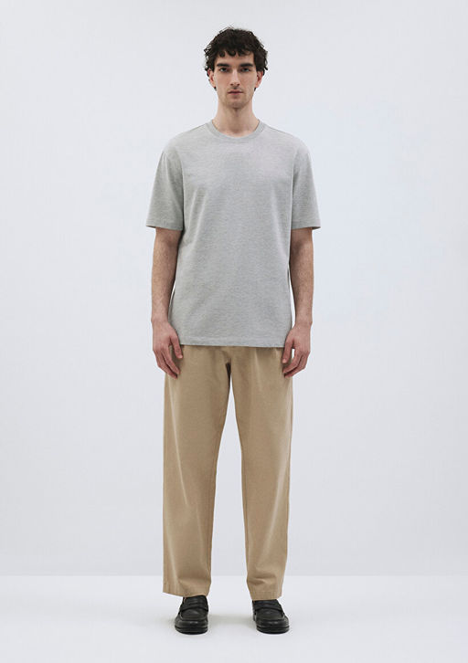 Gri Premium Basic Tisort - Mavi фото 2