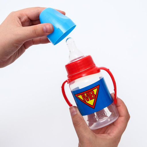 Бутылочка для кормления малыша M&B «Super baby», классическое горло, с ручками, от 0 мес., 150 мл., цилиндр