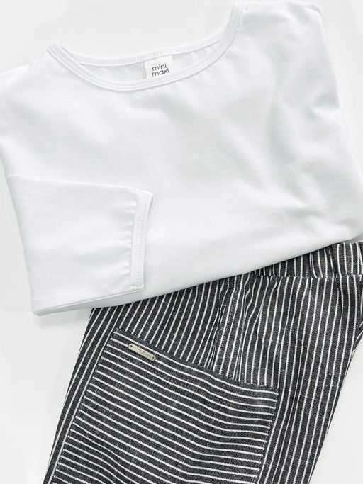 Комплект лонгслив с брюками 22-0077|7973 белый|серый - Mini maxi фото 5