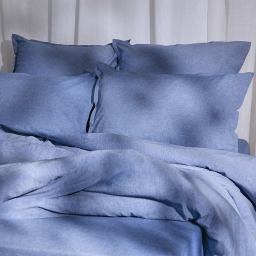 Простыня евро SL Home Деним, 245280 см, синяя, жатый хлопок - Sima-land home фото 4