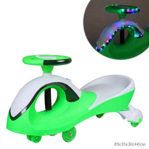 Толокар COMIRON QT-8098/светящиеся полиуретановые колеса 90 мм/ Зеленый/уп4