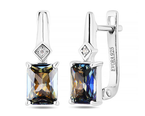 Серьги, мистик кварц синий, Марьям