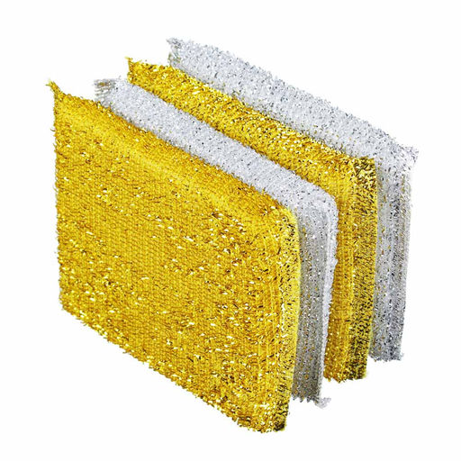 Набор губок кух. 4шт. VETTA 8*12 в уп. золото-серебро., арт 441-200 - Полимербыт фото 2
