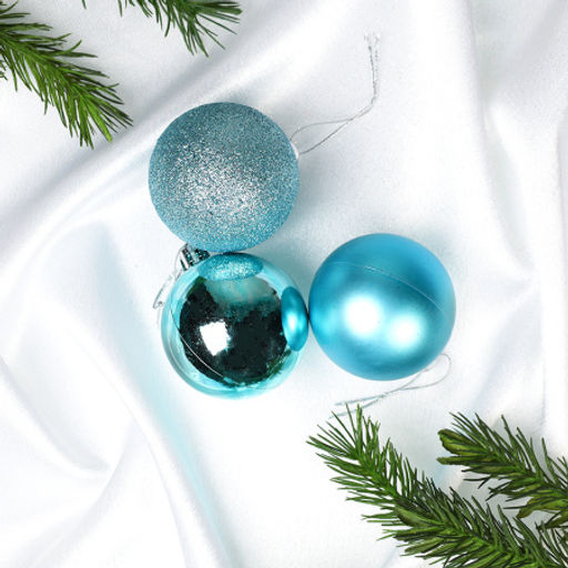 Елочные шары 20 штук 6 см / HX-3/9 /уп 30/ голубые - Галеонтрейд фото 5