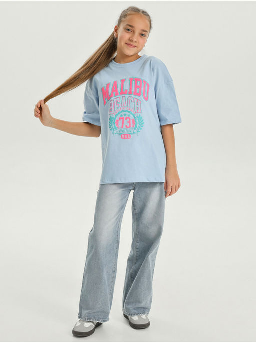 Футболка Малибу голубой Девочка - София фото 7