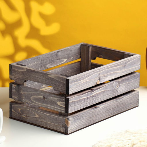 Подарочный ящик, 30×20×14.5 см, деревянный, с ручкой, цвет состаренный дуб