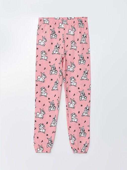 Bisiklet Yaka Bambi Bask?l? Uzun Kollu K?z ?ocuk Pijama Tak?m? - Waikiki фото 3