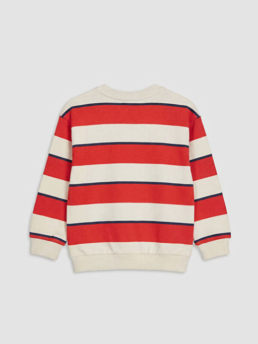 Bisiklet Yaka Bask?l? Erkek ?ocuk Sweatshirt