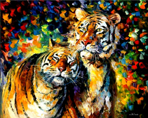 Алмазная мозаика на подрамнике 40x50 Тигры / YSH0004 /уп 30/полное заполнение