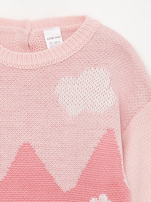 Bisiklet Yaka Uzun Kollu Desenli K?z Bebek Triko Kazak - Waikiki фото 2