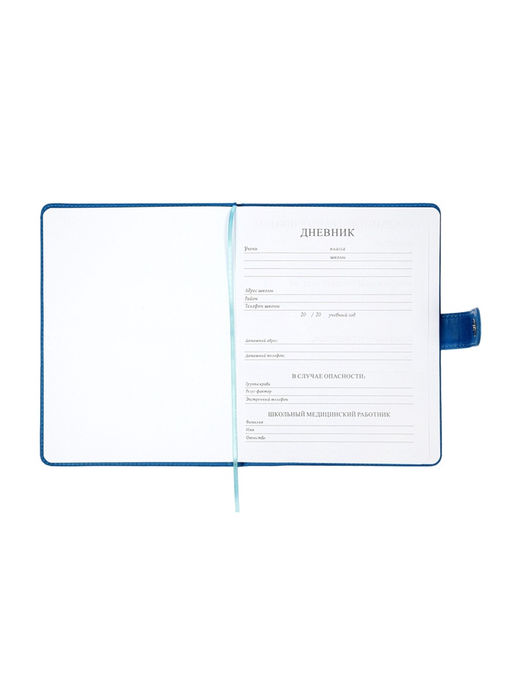 Дневник школьный 1-11 класс, лассе, обложка искуственная кожа синяя, с хлястиком