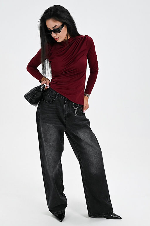 Лонгслив с драпировкой