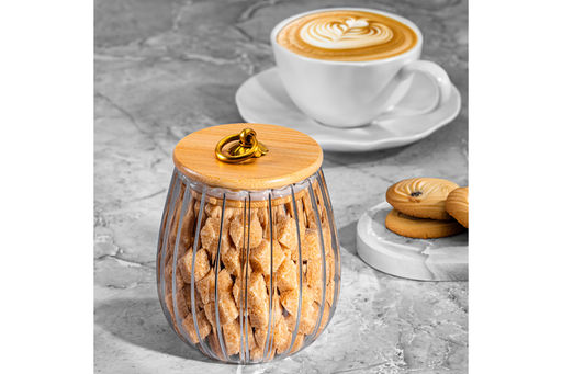 Банка стеклянная 650 мл 10,5*10,5*13 см с деревянной крышкой с силиконовым уплотнителем - Elan gallery фото 4
