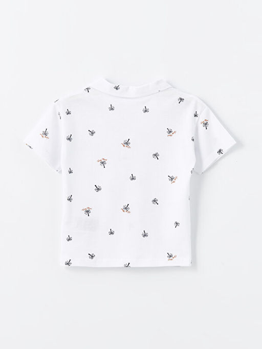 K?sa Kollu Bask?l? Erkek Bebek Ti??rt ve Jean Pantolon 2li Tak?m - Waikiki фото 3