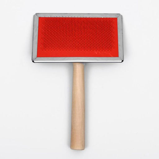 Пуходерка Wood большая широкая без капель, 12 х 19 см, длинная деревянная ручка - Пижон фото 2